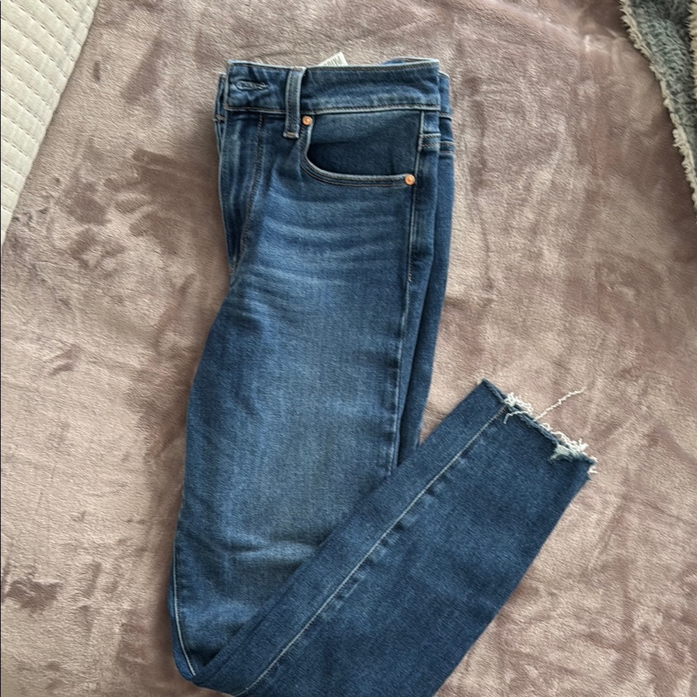 PAIGE Blue Skinny Jeans with Faded Wash
